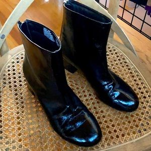Union Bay black  faux patent leather black boots